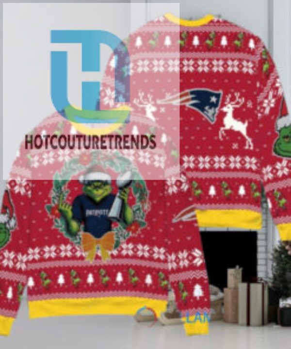 New England Patriots X Grinch Nfl Dr. Seuss How The Grinch Stole Christmas With Super Bowl Trophy Ugly Christmas Sweater Red hotcouturetrends 1 1