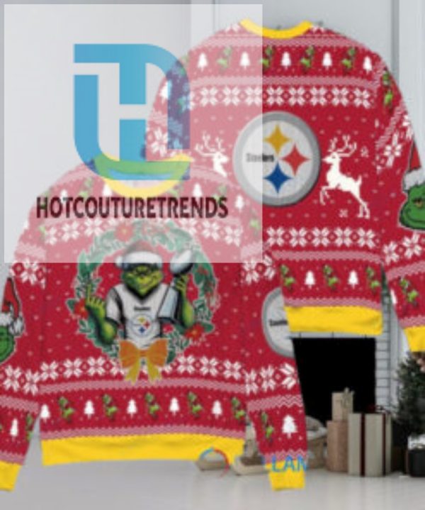 Pittsburgh Steelers X Grinch Nfl Dr. Seuss How The Grinch Stole Christmas With Super Bowl Trophy Ugly Christmas Sweater Red hotcouturetrends 1 1