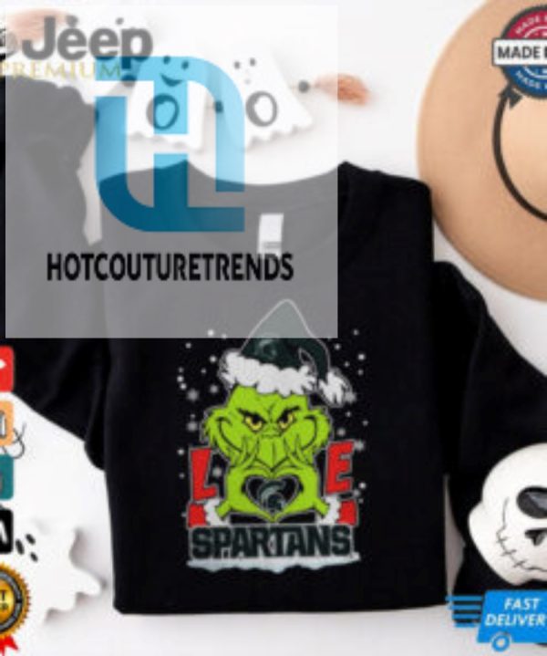 The Grinch Love Heart 2024 Michigan State Spartans Football Christmas Shirt hotcouturetrends 1 3