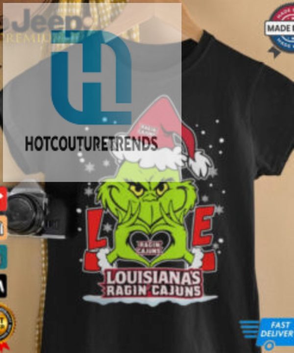 The Grinch Love Heart 2024 Louisiana Ragin Cajuns Football Christmas Shirt hotcouturetrends 1