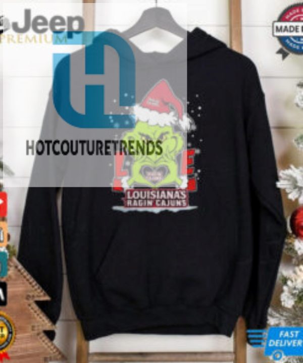 The Grinch Love Heart 2024 Louisiana Ragin Cajuns Football Christmas Shirt hotcouturetrends 1 2