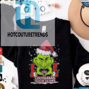 The Grinch Love Heart 2024 Louisiana Ragin Cajuns Football Christmas Shirt hotcouturetrends 1 3