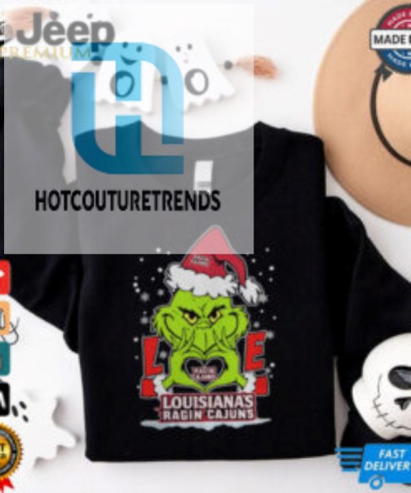 The Grinch Love Heart 2024 Louisiana Ragin Cajuns Football Christmas Shirt hotcouturetrends 1 3