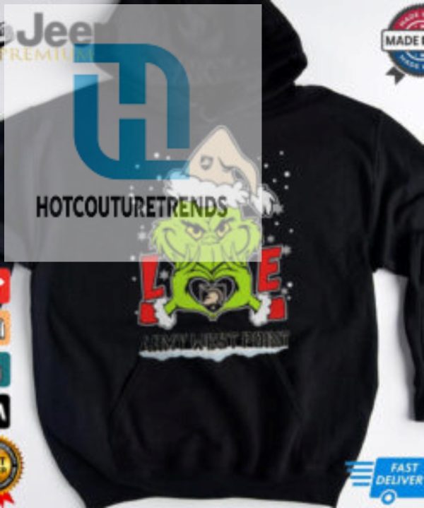 The Grinch Love Heart 2024 Army Black Knights Football Christmas Shirt hotcouturetrends 1 1