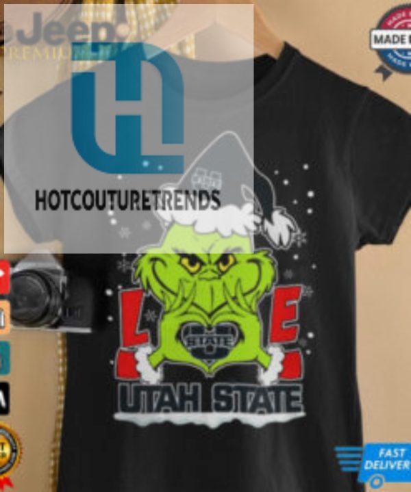 The Grinch Love Heart 2024 Utah State Aggies Football Christmas Shirt hotcouturetrends 1