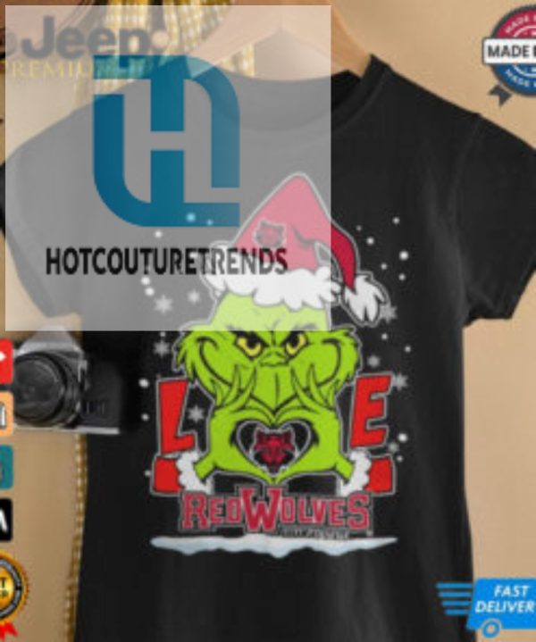 The Grinch Love Heart 2024 Arkansas State Red Wolves Football Christmas Shirt hotcouturetrends 1