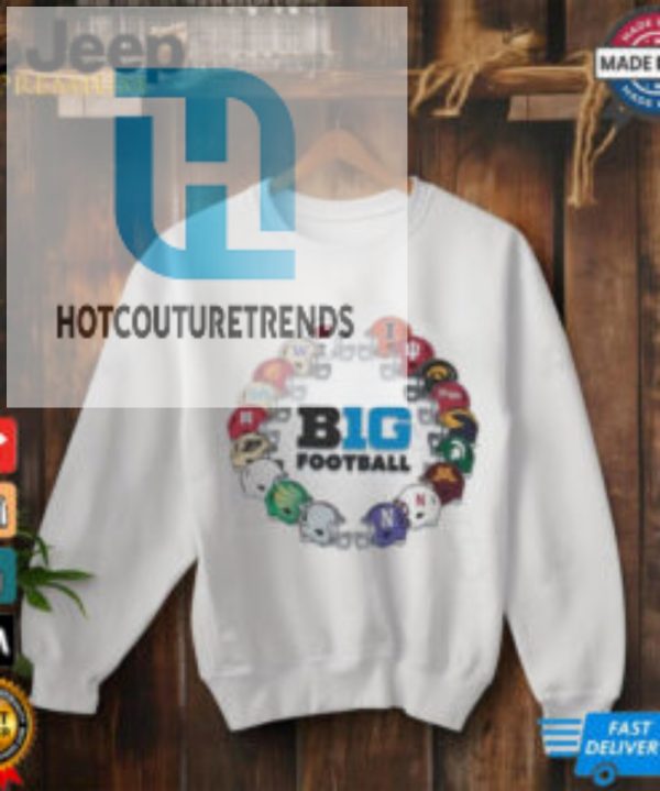 Official Big Ten White Champion Big 10 All Team Circle Helmet Shirt hotcouturetrends 1