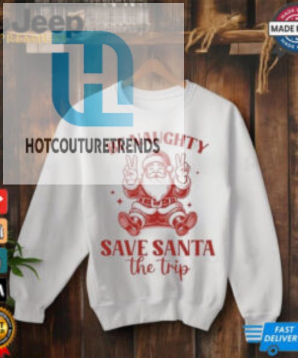 Be Naughty Santa Christmas Blue Shirt hotcouturetrends 1