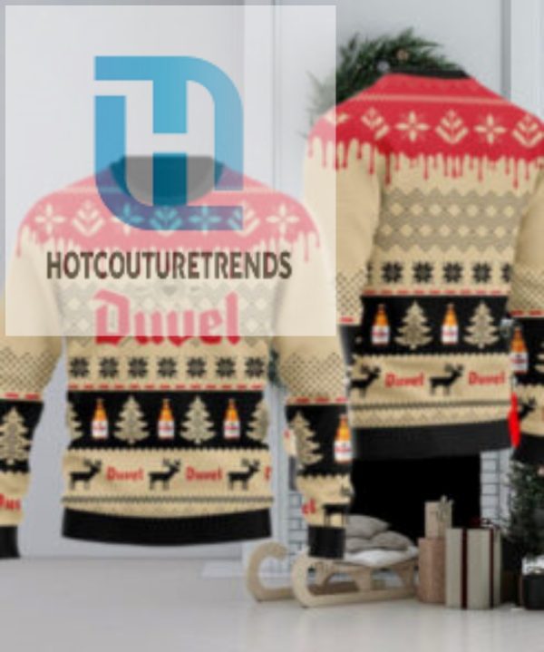 Chevron Pattern Duvel Beer Christmas Ugly Sweater hotcouturetrends 1