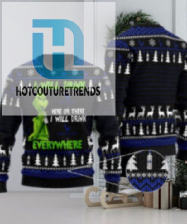 Grey Goose Grinch Will Drink Everywhere Ugly Sweater hotcouturetrends 1