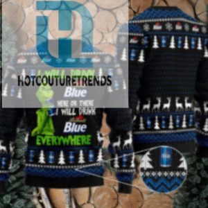 Labatt Blue Grinch Will Drink Everywhere Ugly Sweater hotcouturetrends 1 1