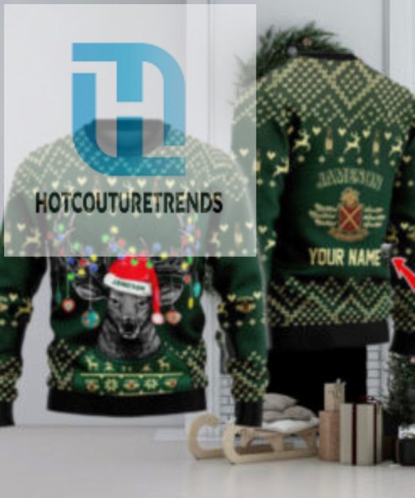 Personalized Reindeer Jameson Whiskey Christmas Ugly Sweater hotcouturetrends 1