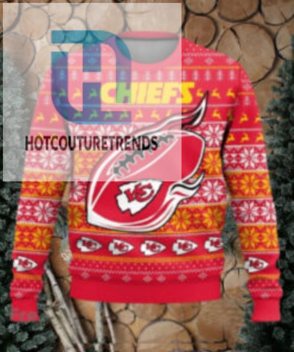 Kansas City Chiefs Holiday Touchdown Ugly Christmas Sweater hotcouturetrends 1 1