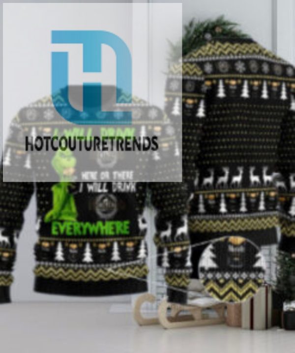 Modelo Negra Grinch Will Drink Everywhere Ugly Sweater hotcouturetrends 1