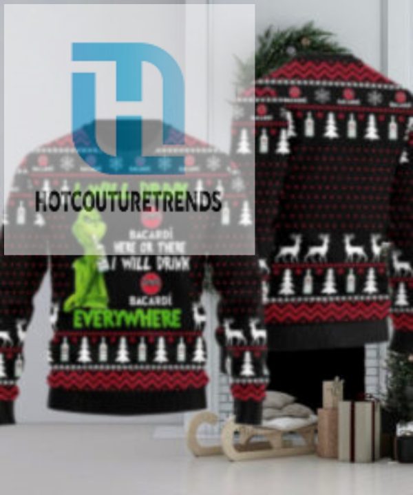 Bacardi Grinch Will Drink Everywhere Ugly Sweater hotcouturetrends 1