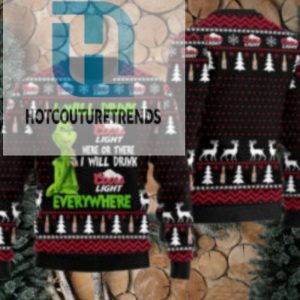 Coors Light Grinch Will Drink Everywhere Ugly Sweater hotcouturetrends 1 1