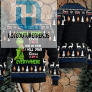 Coors Banquet Grinch Will Drink Everywhere Ugly Sweater hotcouturetrends 1 1