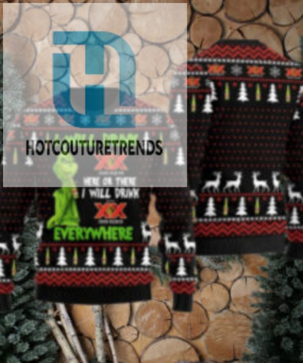 Dos Equis Grinch Will Drink Everywhere Ugly Sweater hotcouturetrends 1 1