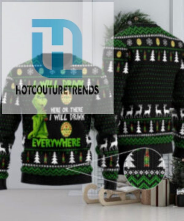 Ballantine Grinch Will Drink Everywhere Ugly Sweater hotcouturetrends 1