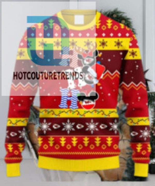 Kansas City Chiefs Hohoho Mickey Christmas Ugly Sweater hotcouturetrends 1