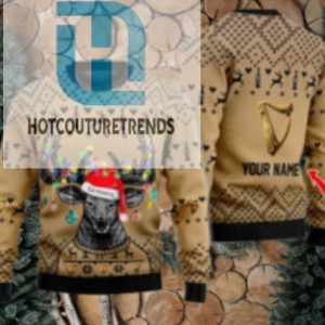 Personalized Reindeer Guinness Christmas Ugly Sweater hotcouturetrends 1 1