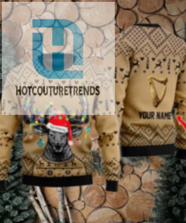 Personalized Reindeer Guinness Christmas Ugly Sweater hotcouturetrends 1 1