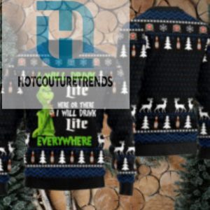 Miller Lite Grinch Will Drink Everywhere Ugly Sweater hotcouturetrends 1 1