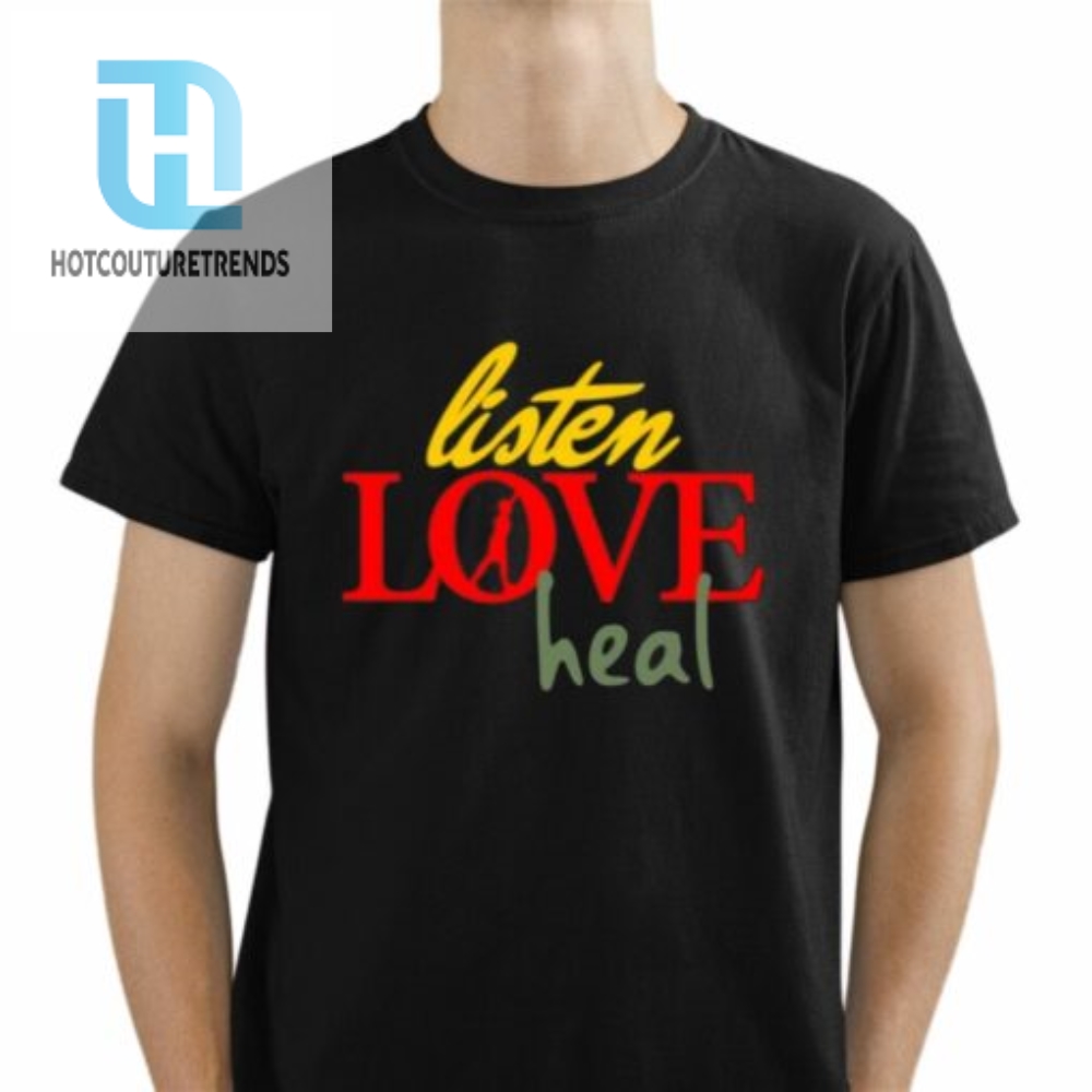 Devale Ellis Wearing Listen Love Heal Shirt 