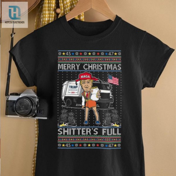 Donald Trump Merry Christmas Shitters Full Funny Ugly Christmas Sweatshirt hotcouturetrends 1