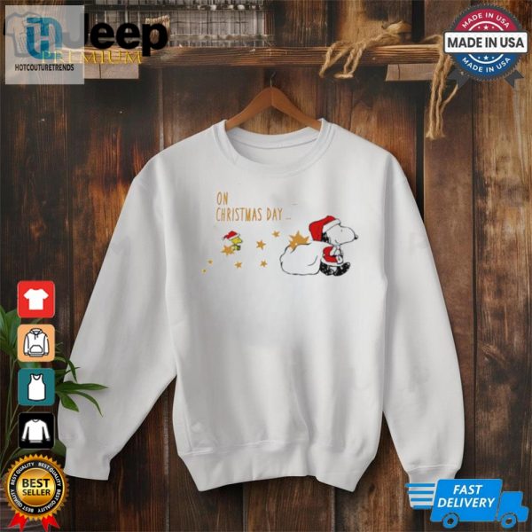 Snoopy And Woodstock On Christmas Day Abbey Road Shirt hotcouturetrends 1