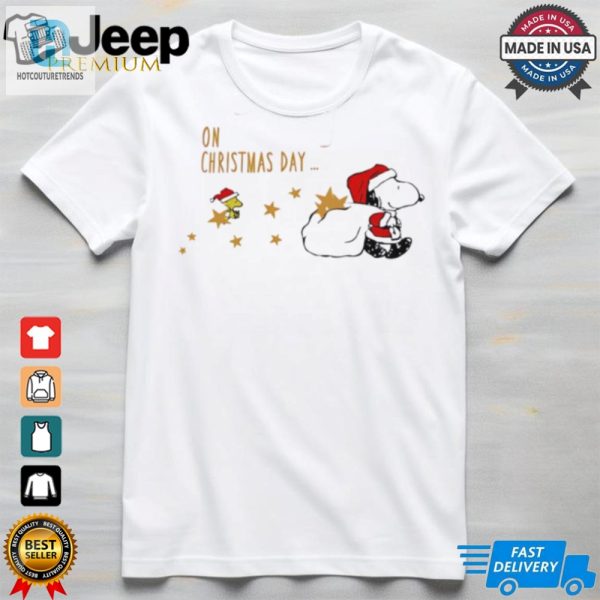 Snoopy And Woodstock On Christmas Day Abbey Road Shirt hotcouturetrends 1 2