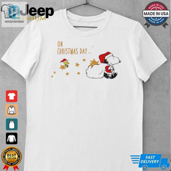 Snoopy And Woodstock On Christmas Day Abbey Road Shirt hotcouturetrends 1 3