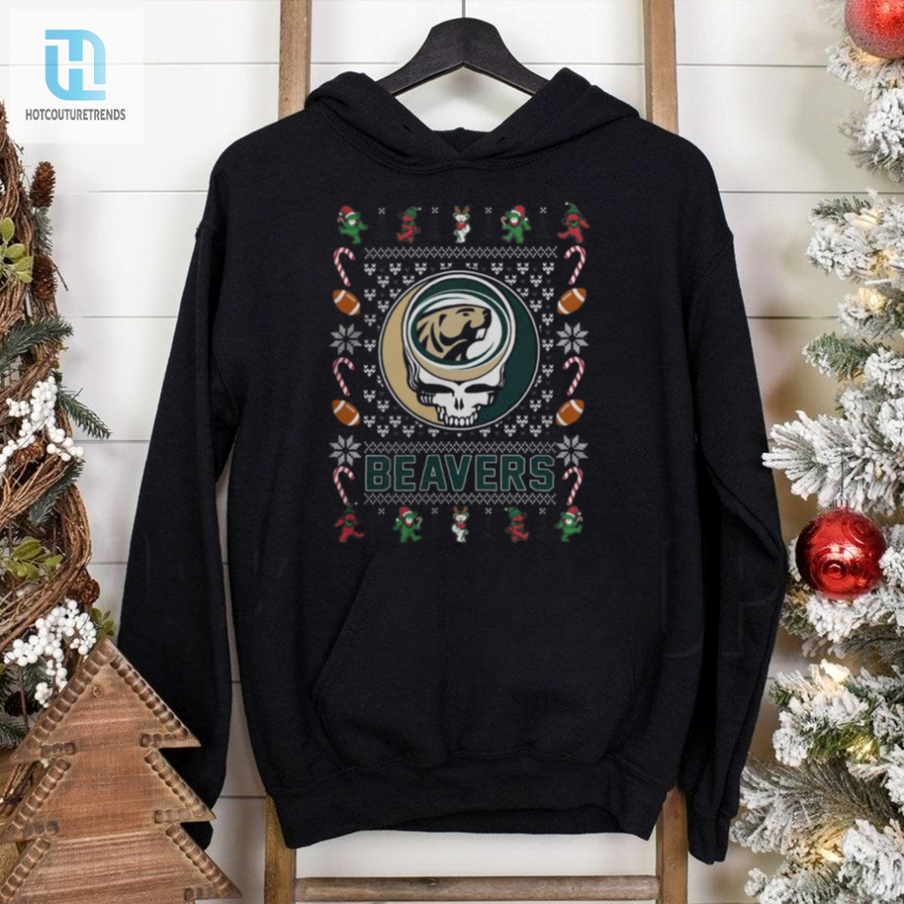 Bemidji State Beavers X Grateful Dead Christmas Ugly Sweater Black Merch Shirt 