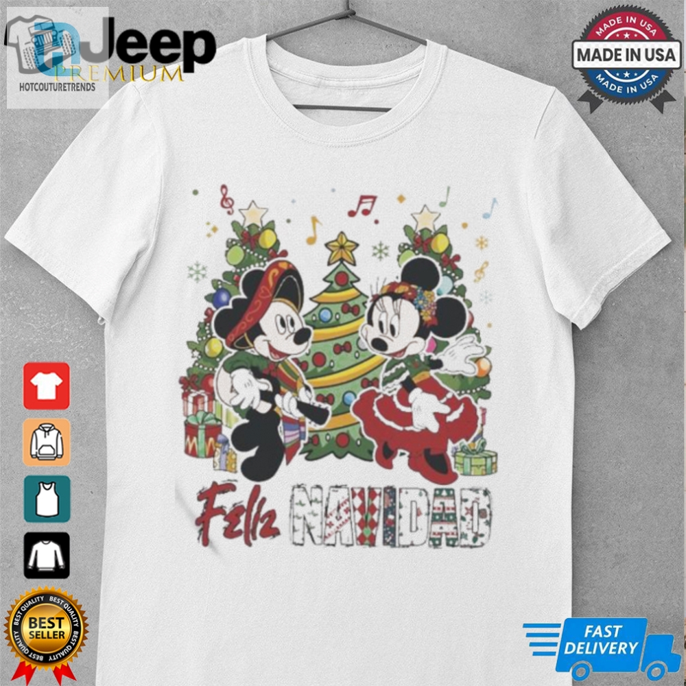 Disney Feliz Navidad Mickey Minnie Mexican Spanish Merry Christmas Party Sweater 